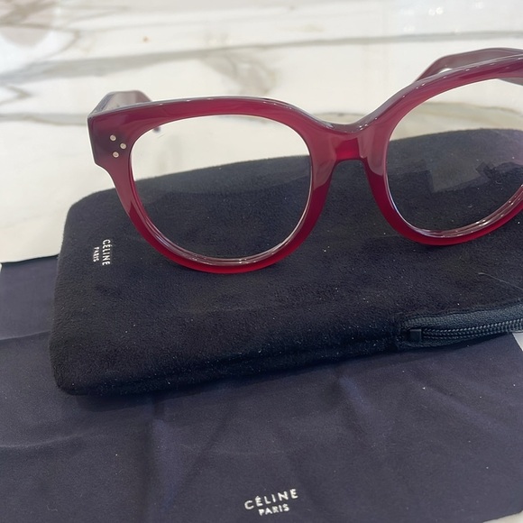 ⭐️Celine Translucent Red Frames Glasses—Frame Only—GORGEOUS!! Italy—Like New! - Picture 4 of 10